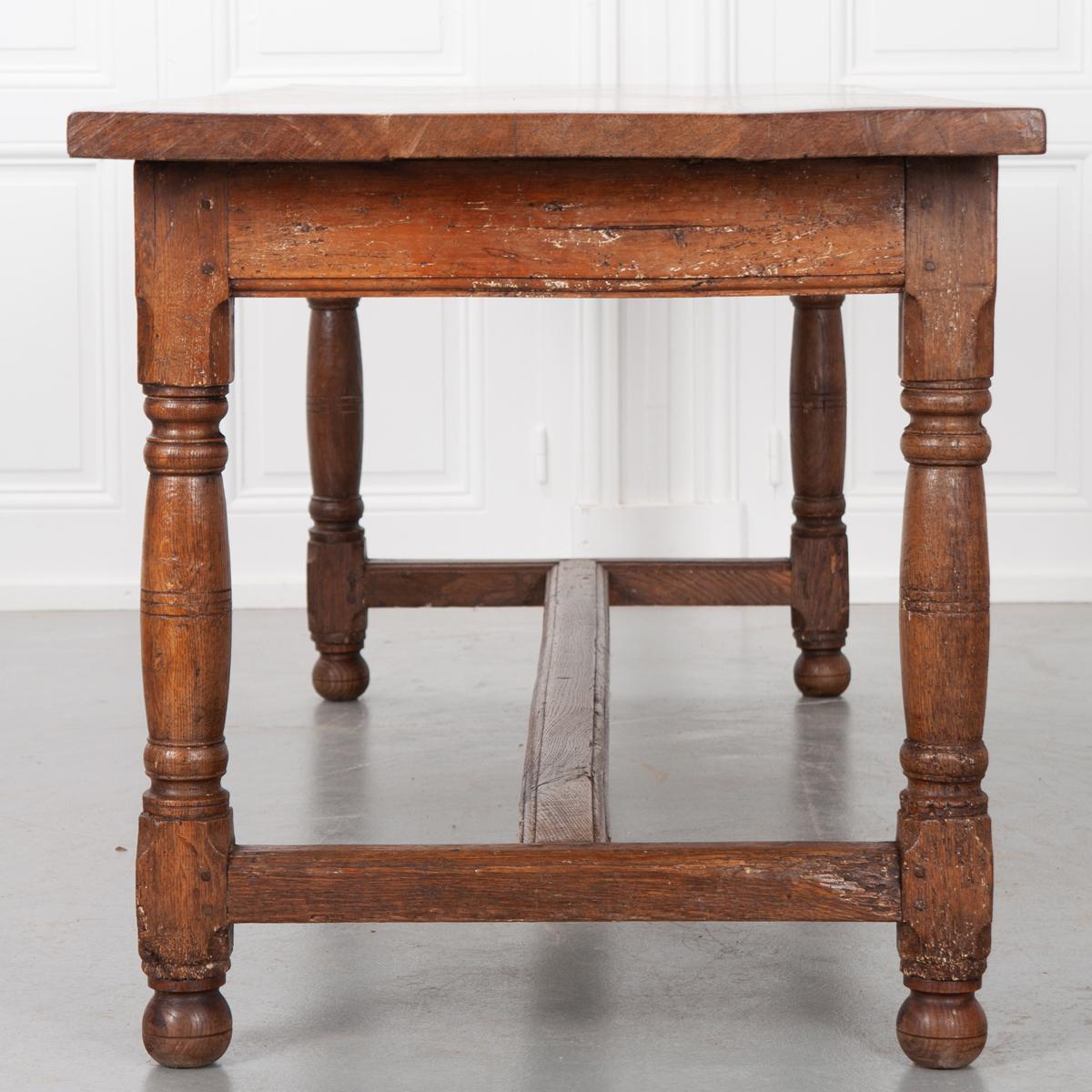 French 19th Century Oak Farm Table In Good Condition In Baton Rouge, LA