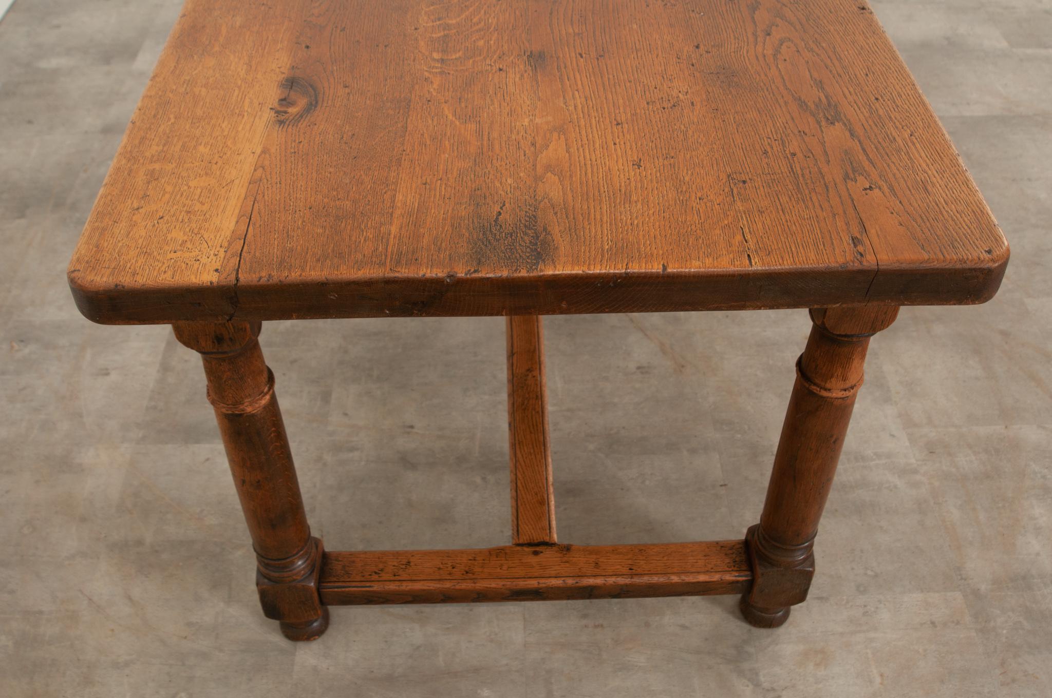 Carved French 19th Century Oak Farm Table