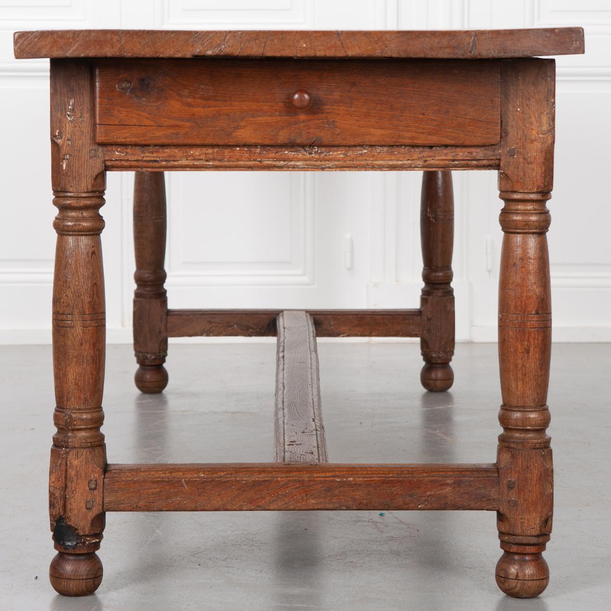 French 19th Century Oak Farm Table 1