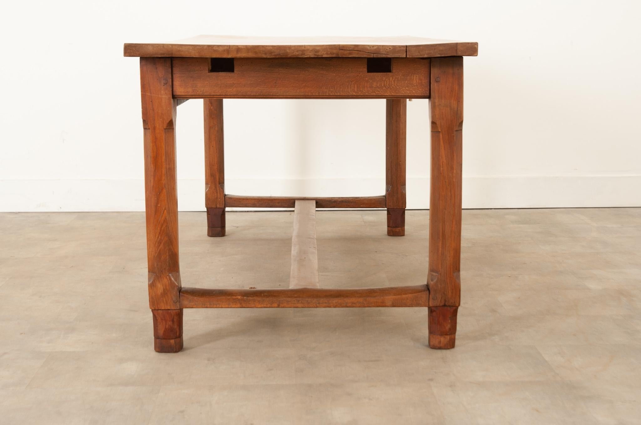 French 19th Century Oak Farm Table For Sale 1