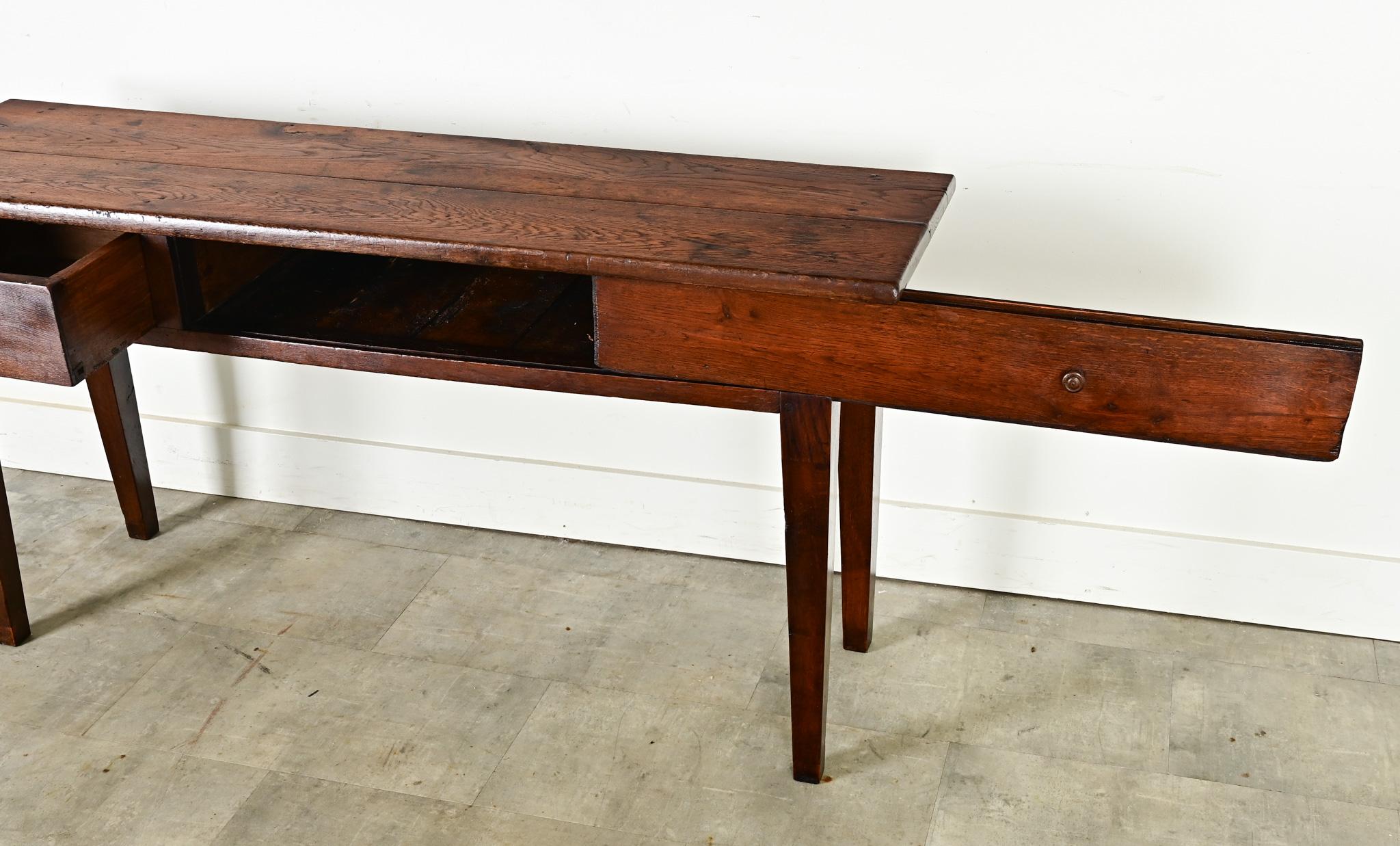 French 19th Century Oak Farmhouse Console Table 5