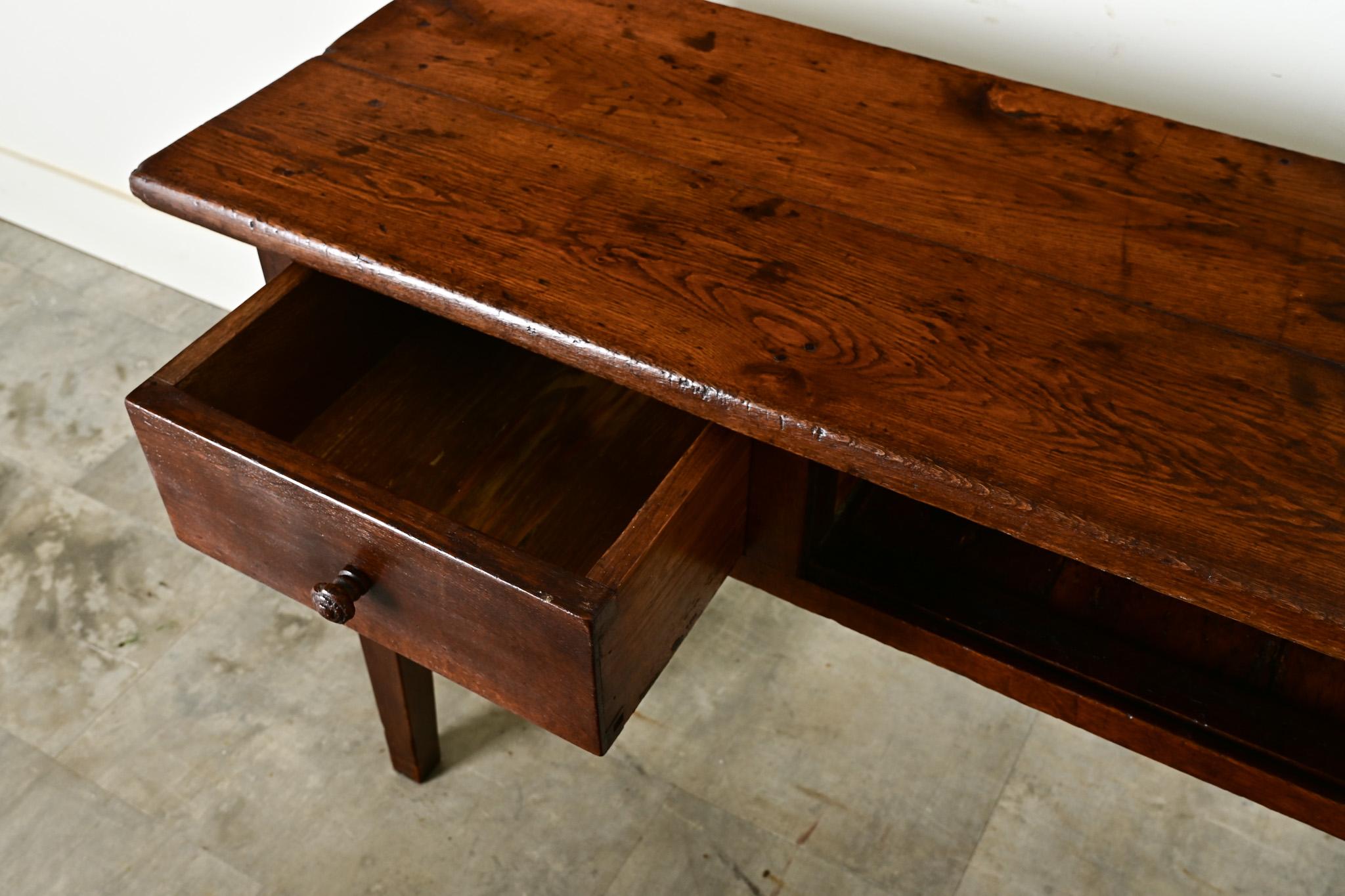 French 19th Century Oak Farmhouse Console Table 3
