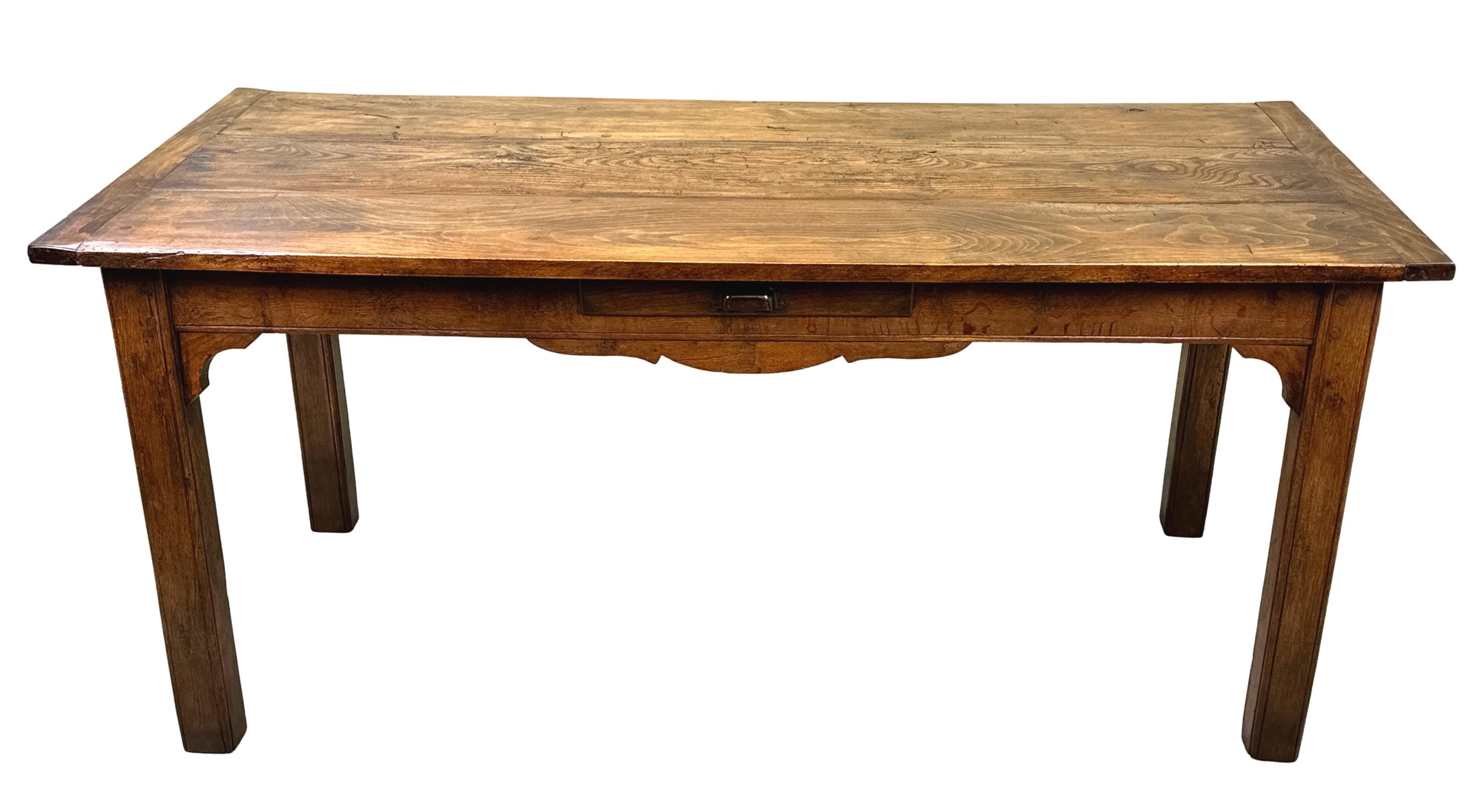 French 19th Century Oak Farmhouse Dining Table For Sale 5