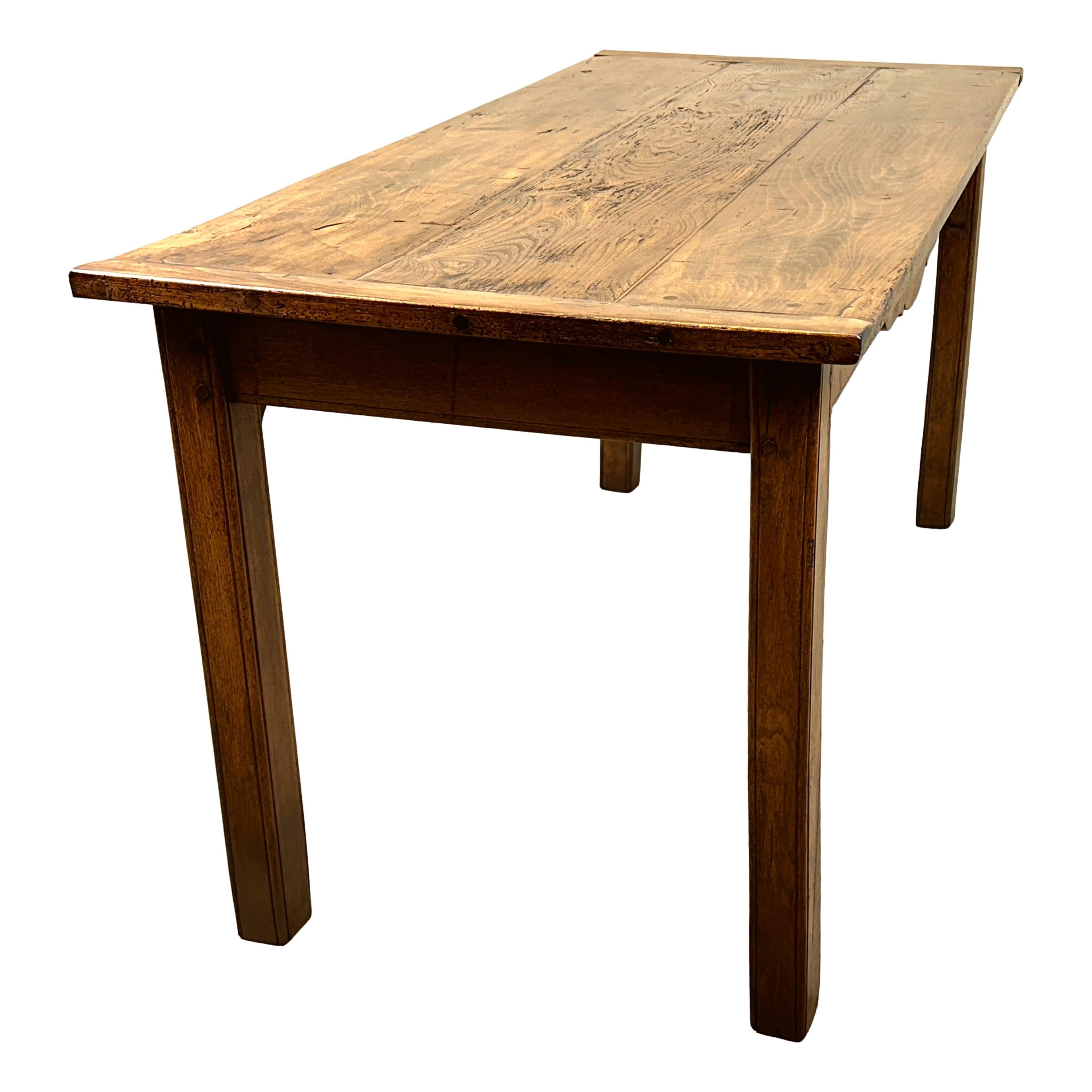 French 19th Century Oak Farmhouse Dining Table For Sale 3