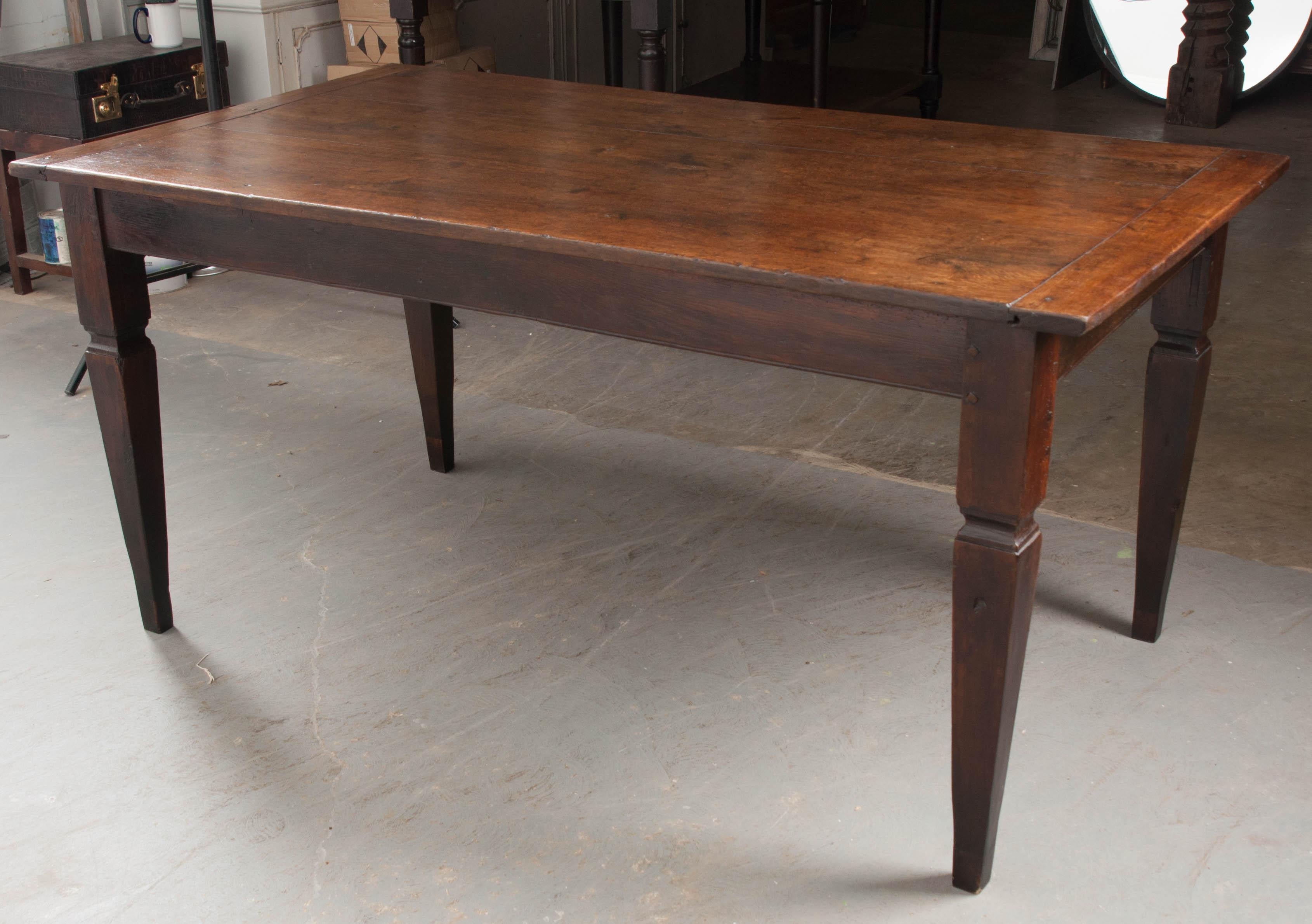 French 19th Century Oak Farmhouse Style Dining Table 7