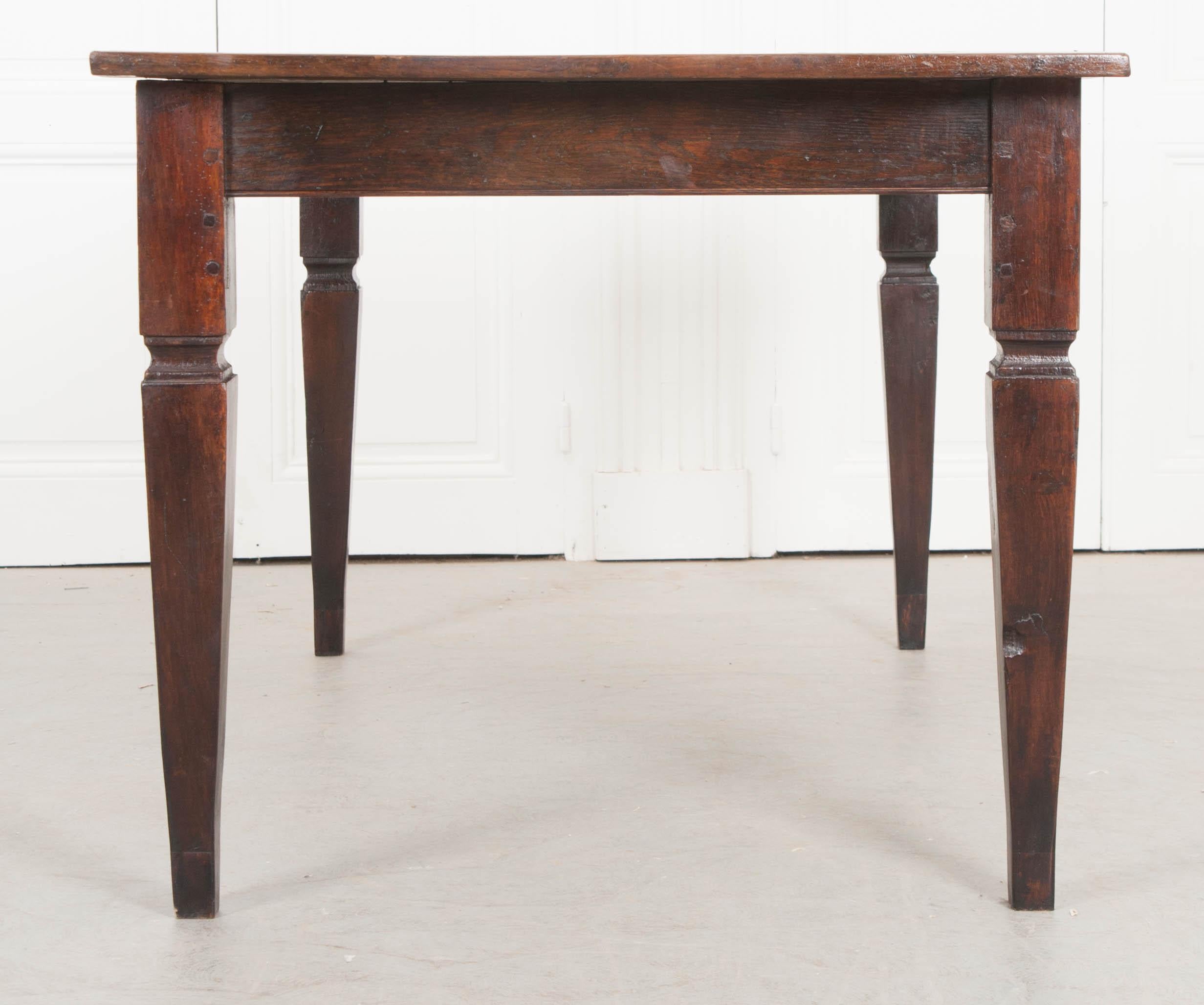 French 19th Century Oak Farmhouse Style Dining Table 3