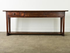 French 19th Century Oak Farmhouse Work Table with Storage