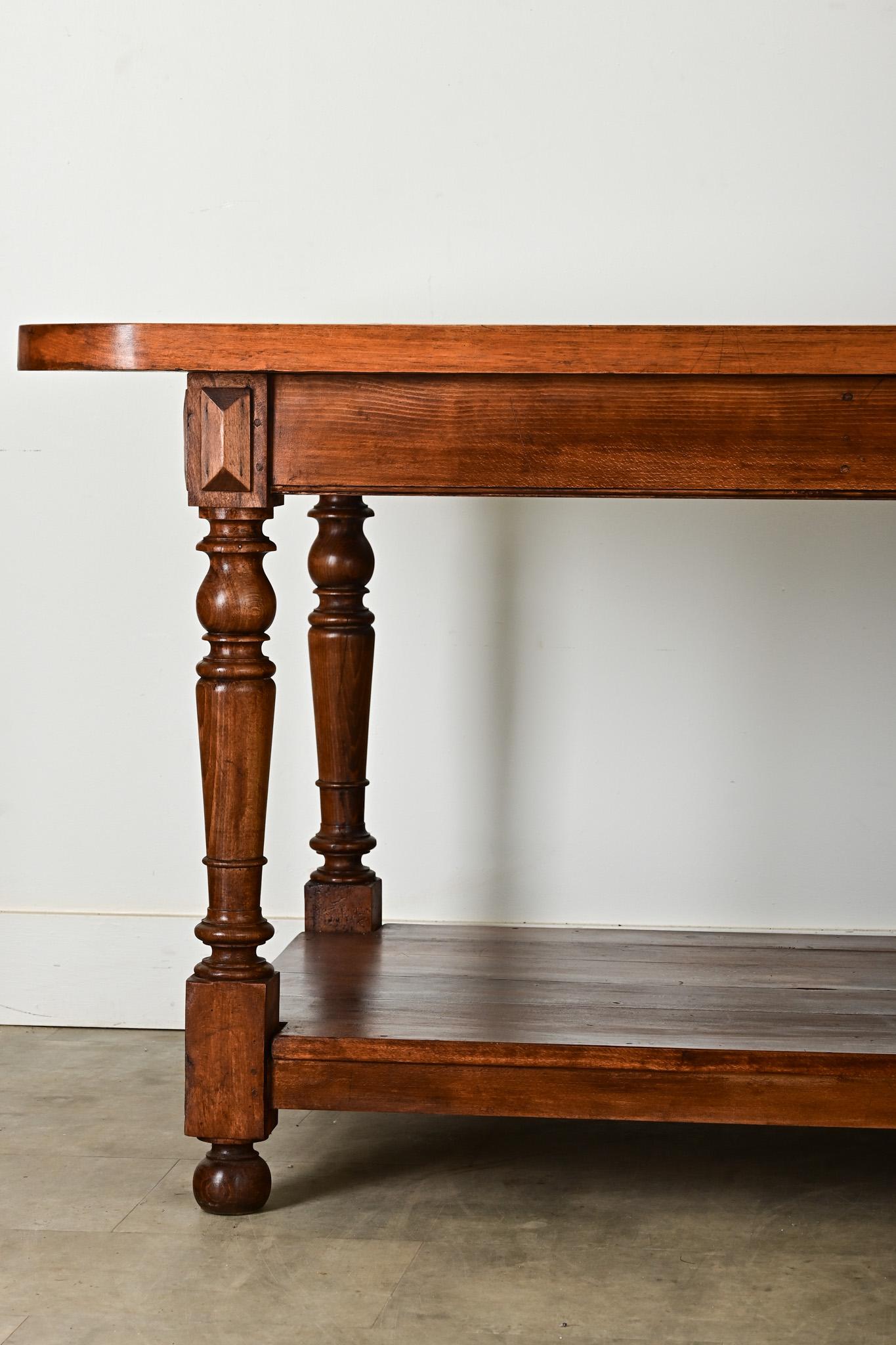 French 19th Century Oak Kitchen Island For Sale 1