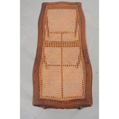 Bench aus Eiche im Louis-XVI-Stil des 19. Jahrhunderts mit Sitz aus Schilfrohr