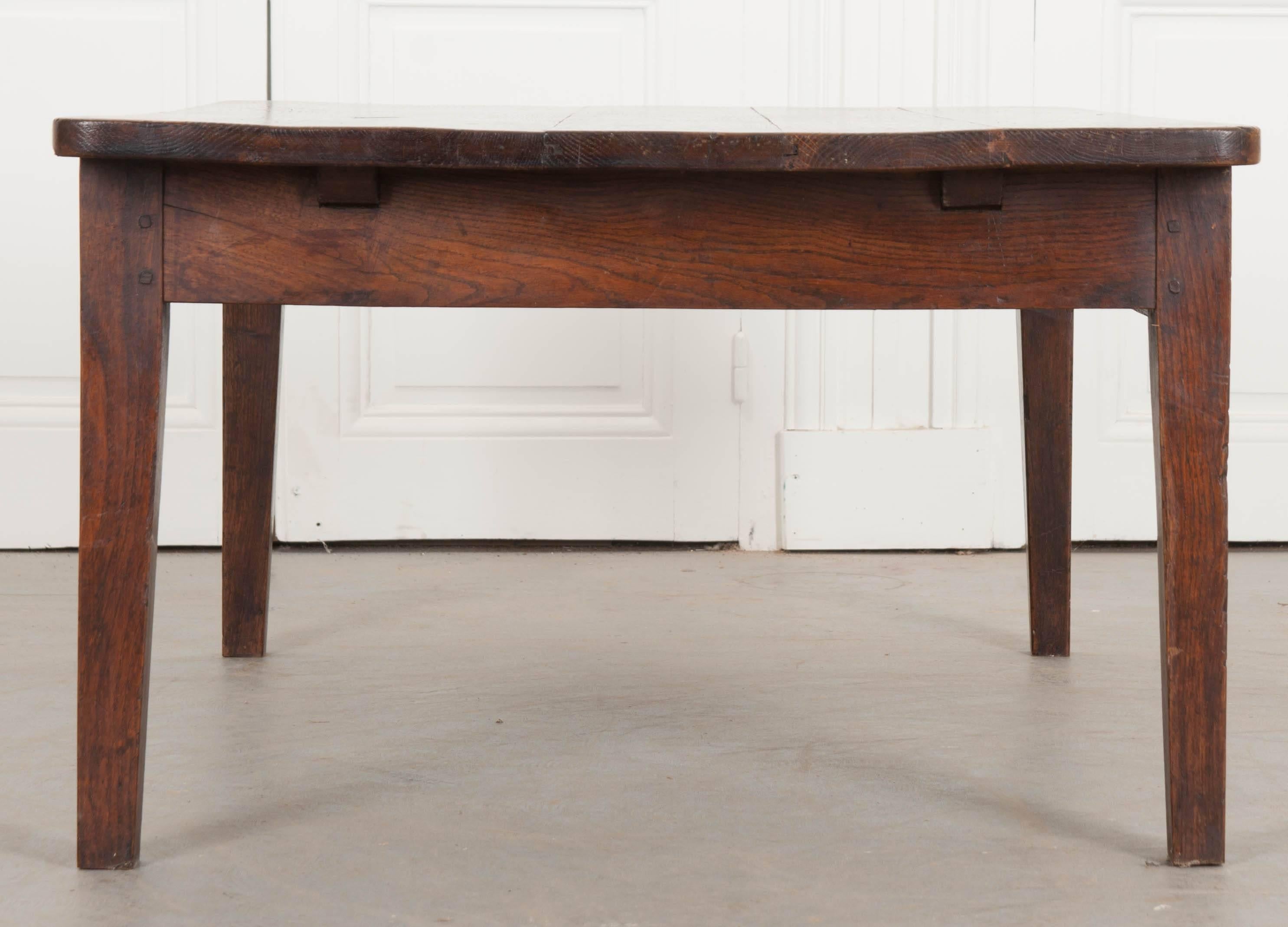 French 19th Century Oak Low Table from Burgundy 1