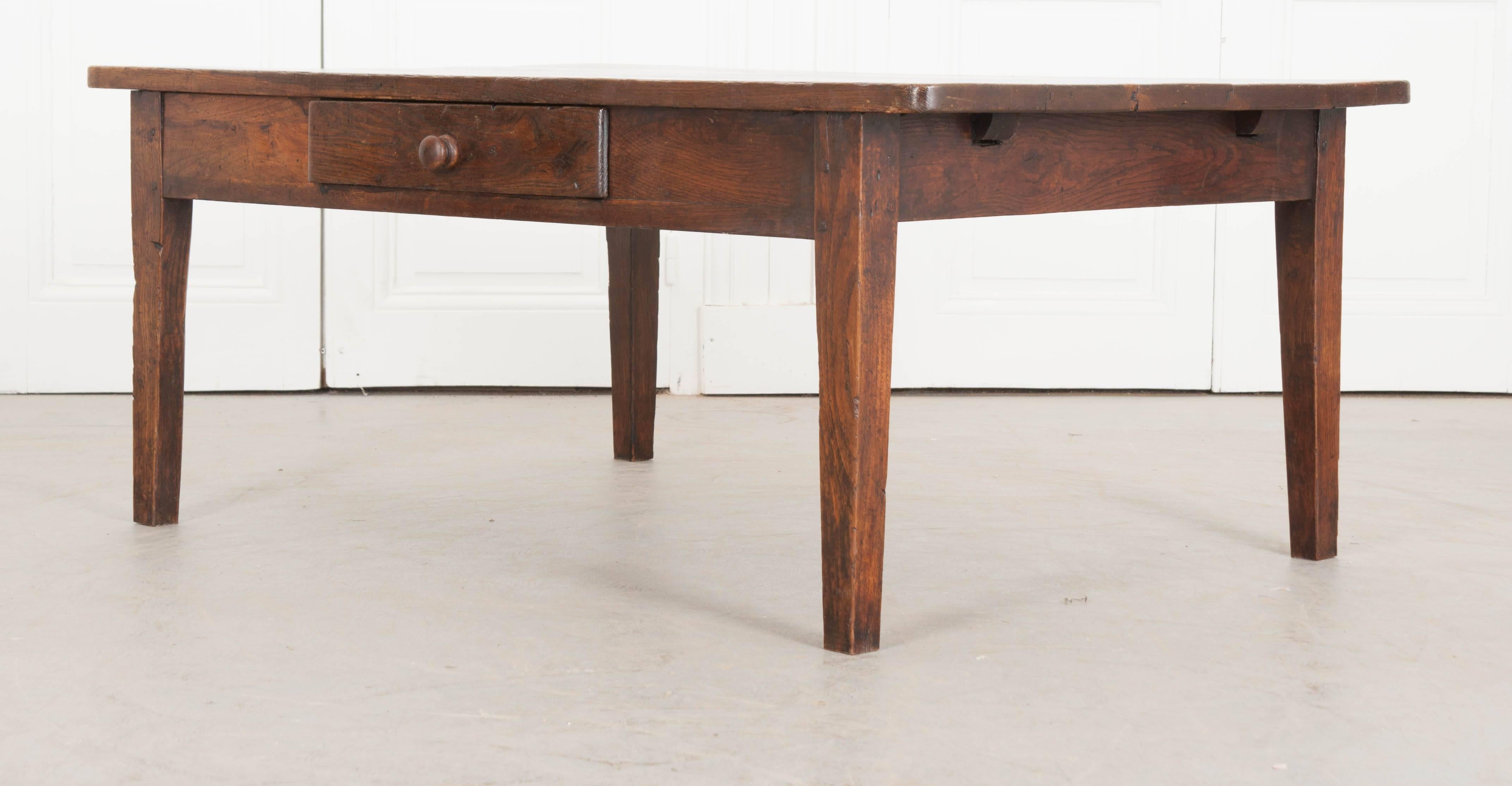 French 19th Century Oak Low Table from Burgundy 3