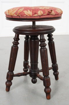 French 19th Century Oak Piano Stool