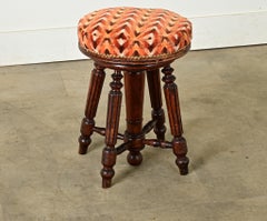 French 19th Century Oak Piano Stool