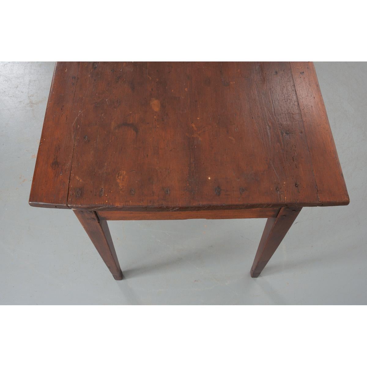 Carved French 19th Century Oak & Pine Farm Table