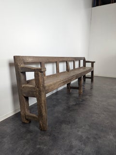 French 19th Century Oak Primitive Bench