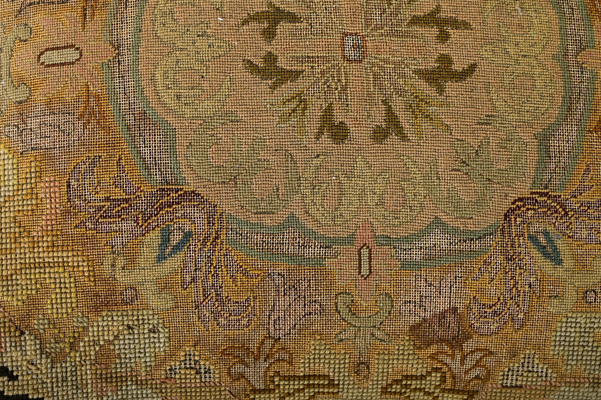 French 19th Century Oak Tapestry Stool 6