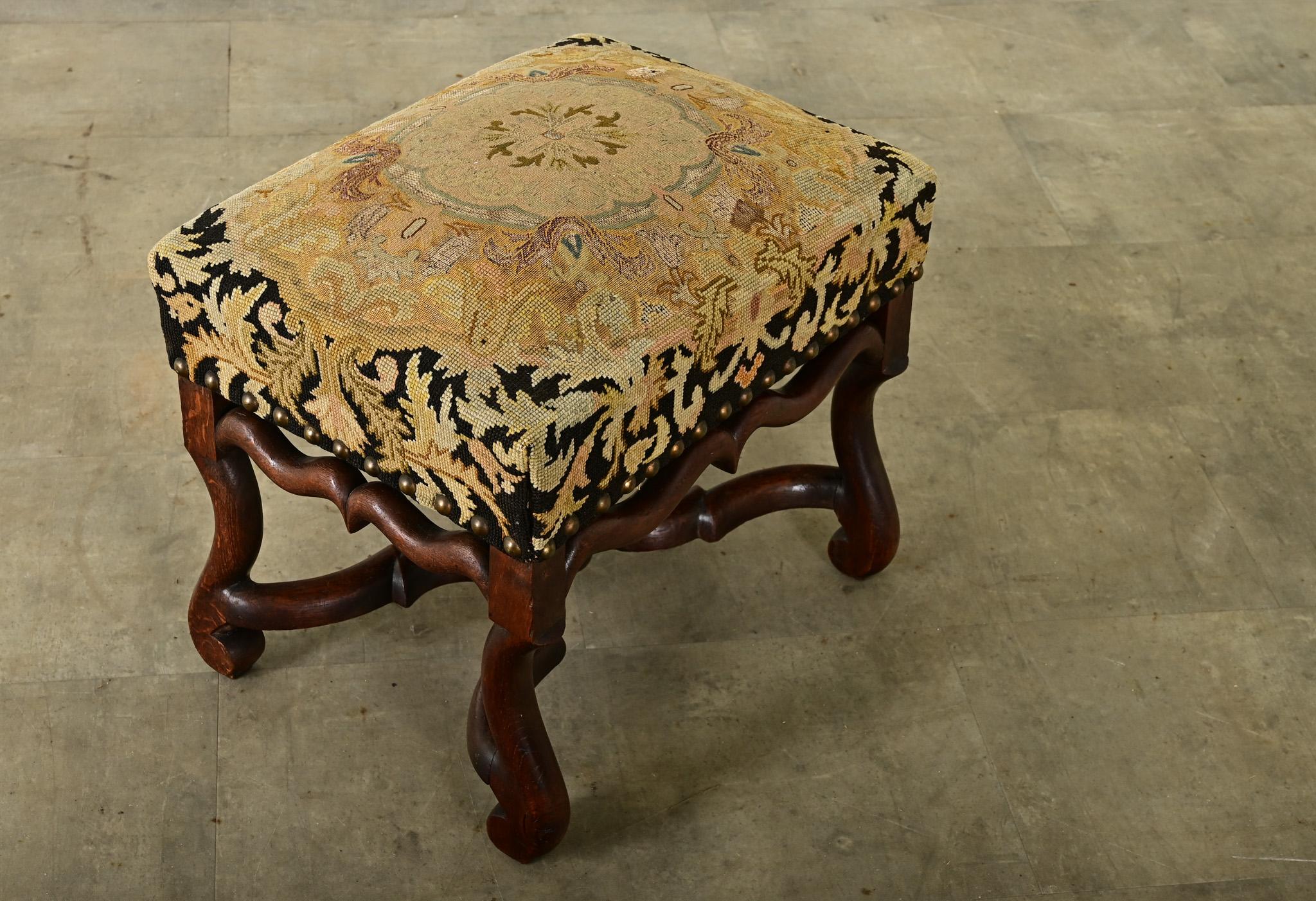 French 19th Century Oak Tapestry Stool 7