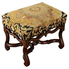 Tabouret de tapisserie français du 19ème siècle