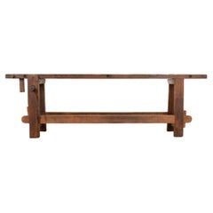 Antique French 19th Century Oak Traveling Workbench