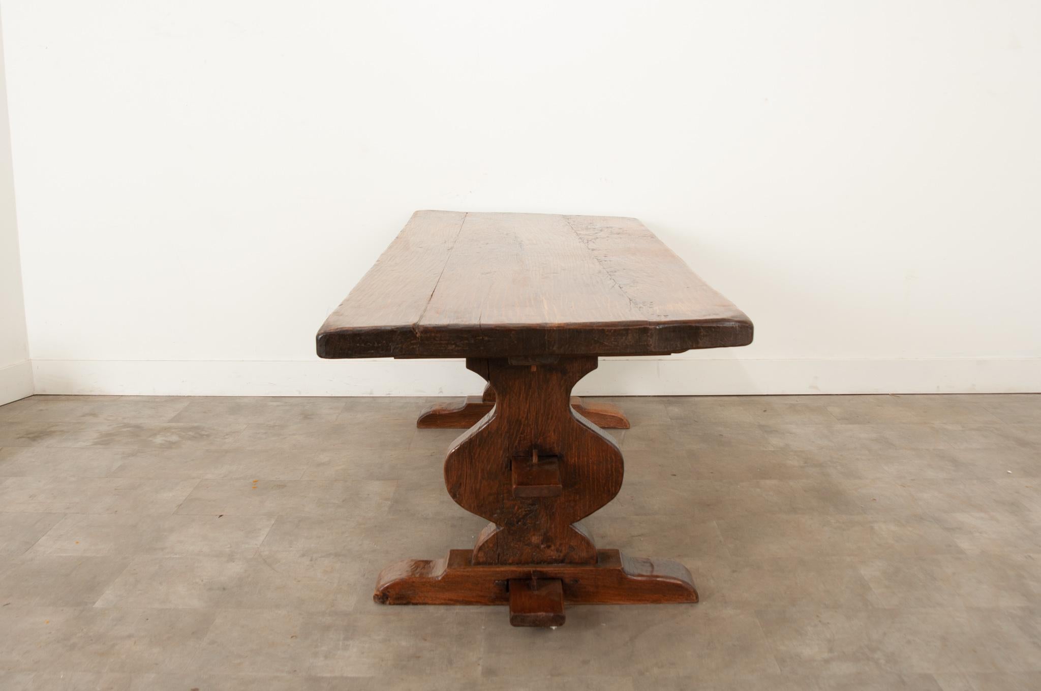 French 19th Century Oak Trestle Table For Sale 6