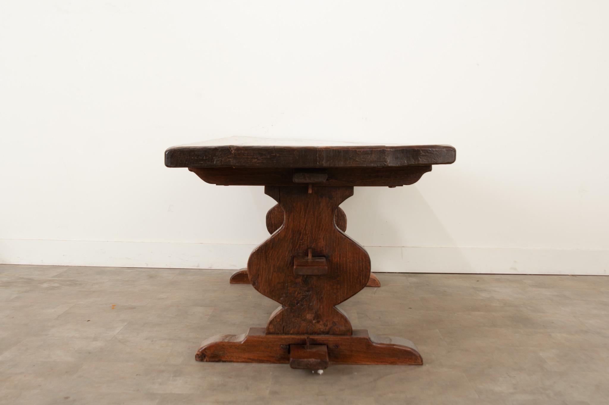 French 19th Century Oak Trestle Table For Sale 7