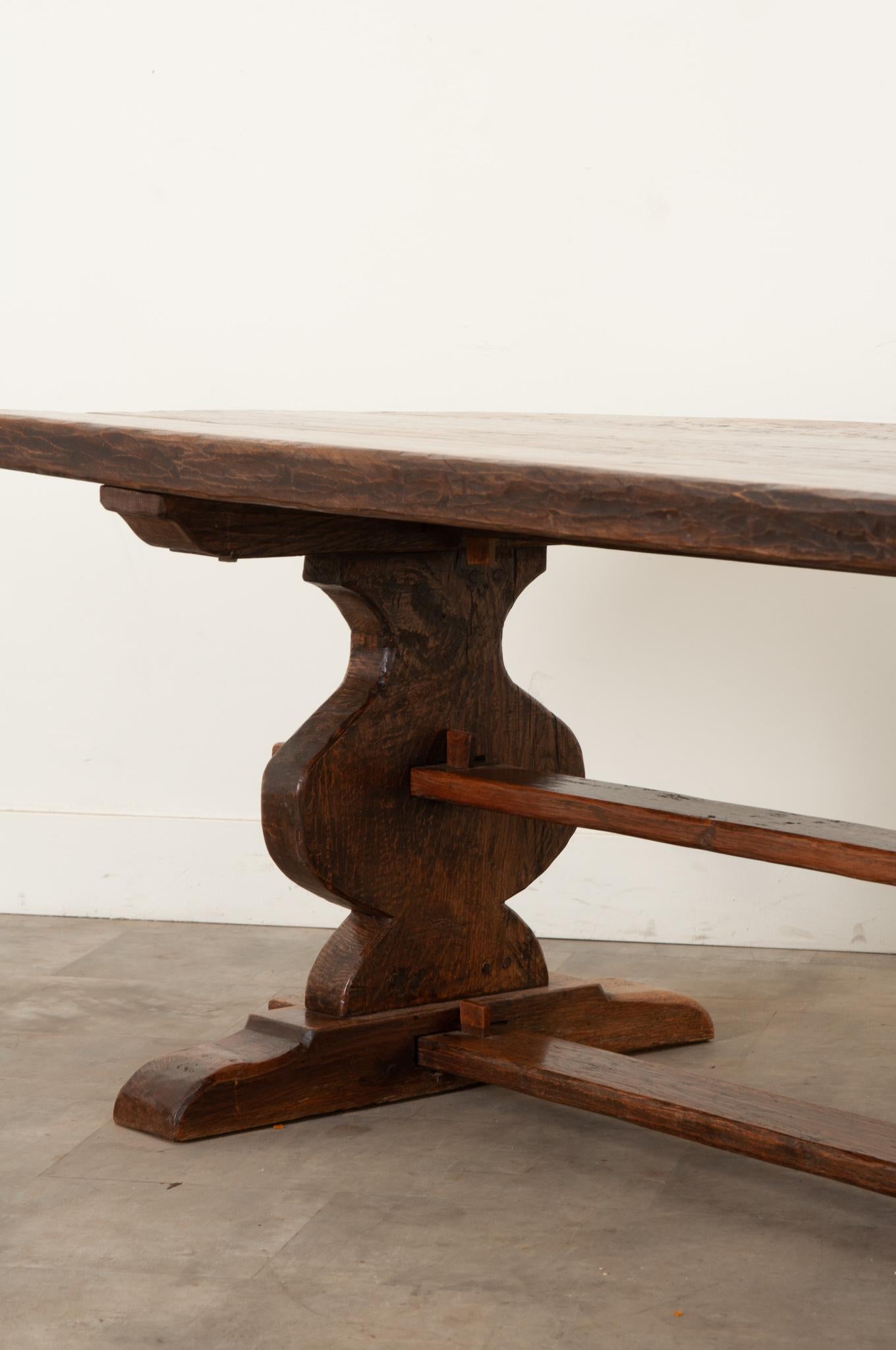 French 19th Century Oak Trestle Table For Sale 8