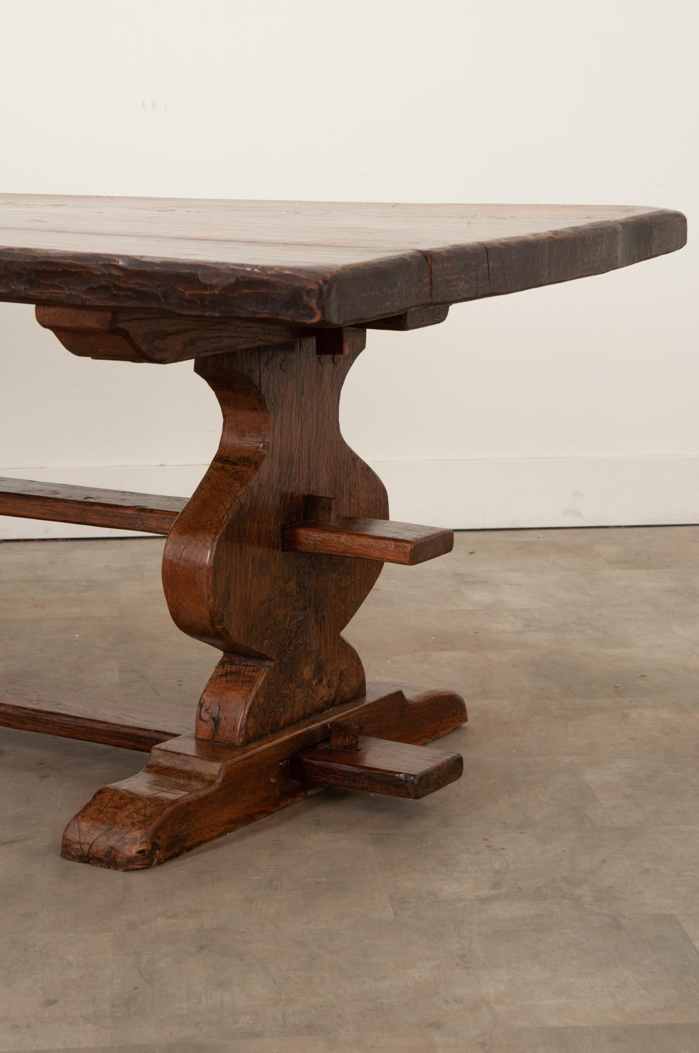 French 19th Century Oak Trestle Table For Sale 9