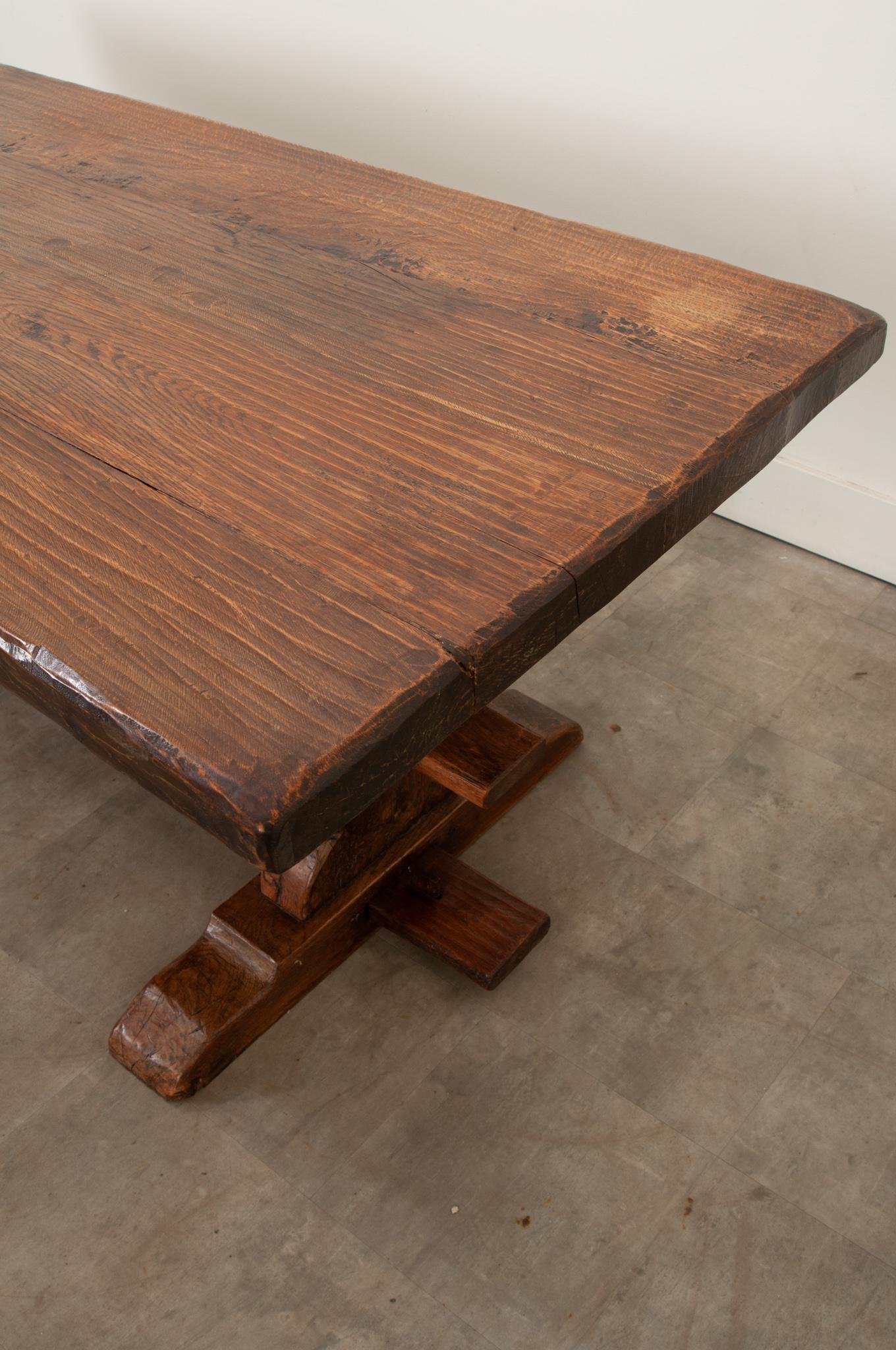 French 19th Century Oak Trestle Table For Sale 11