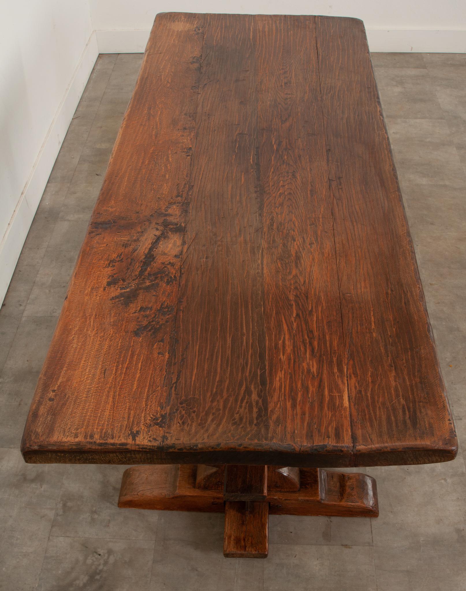 French 19th Century Oak Trestle Table For Sale 13