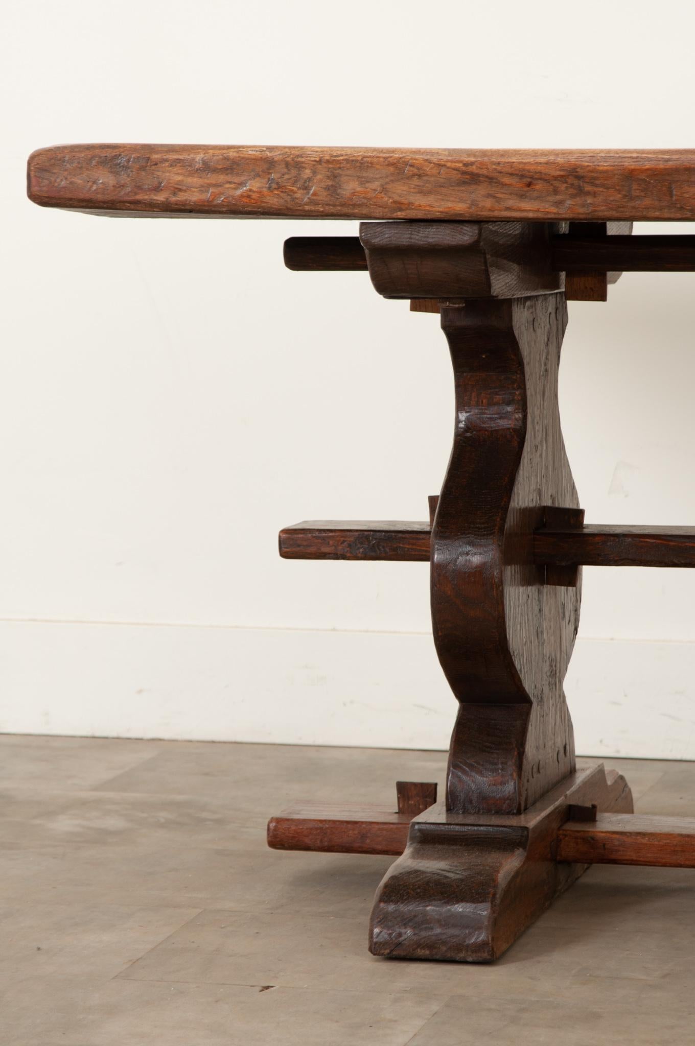 French 19th Century Oak Trestle Table For Sale 14