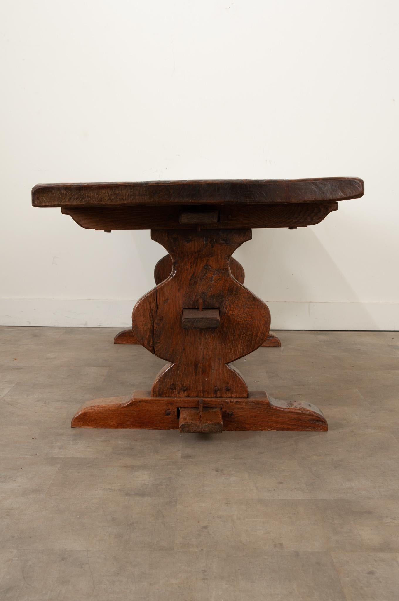 French 19th Century Oak Trestle Table For Sale 15