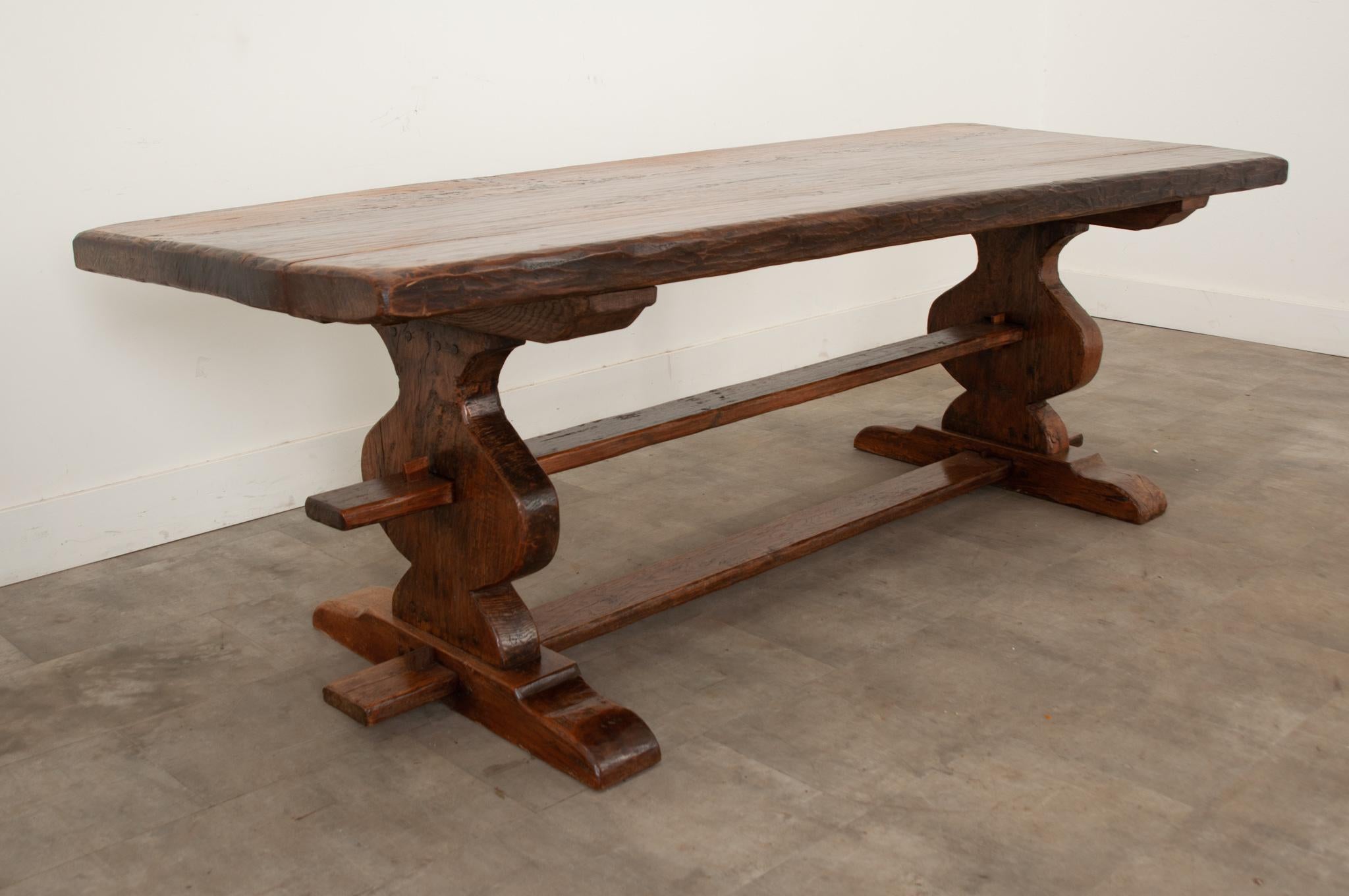 French 19th Century Oak Trestle Table For Sale 2