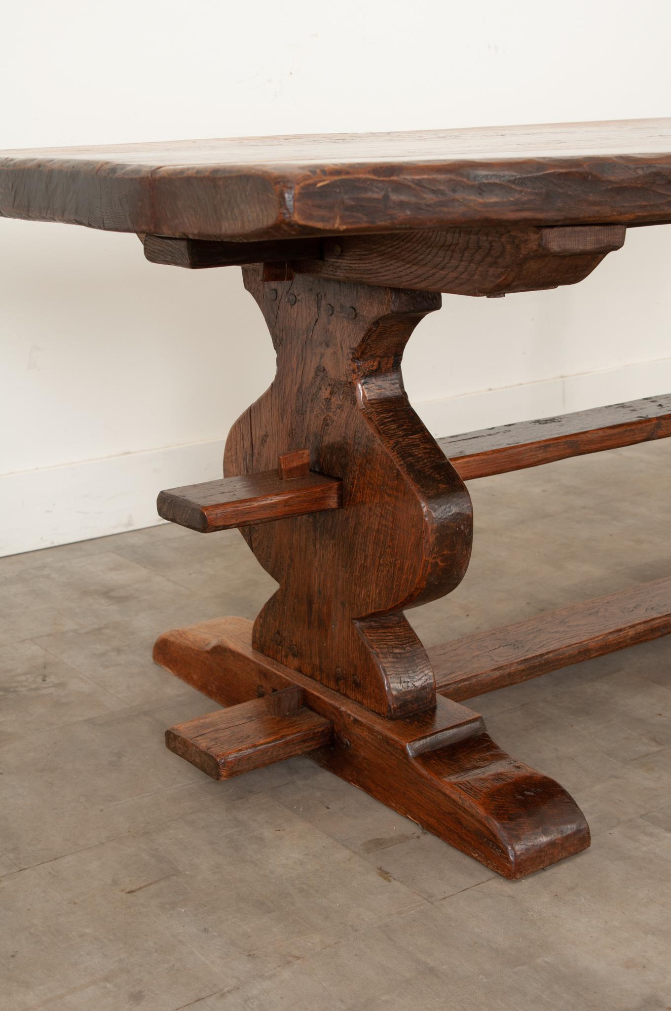 French 19th Century Oak Trestle Table For Sale 3