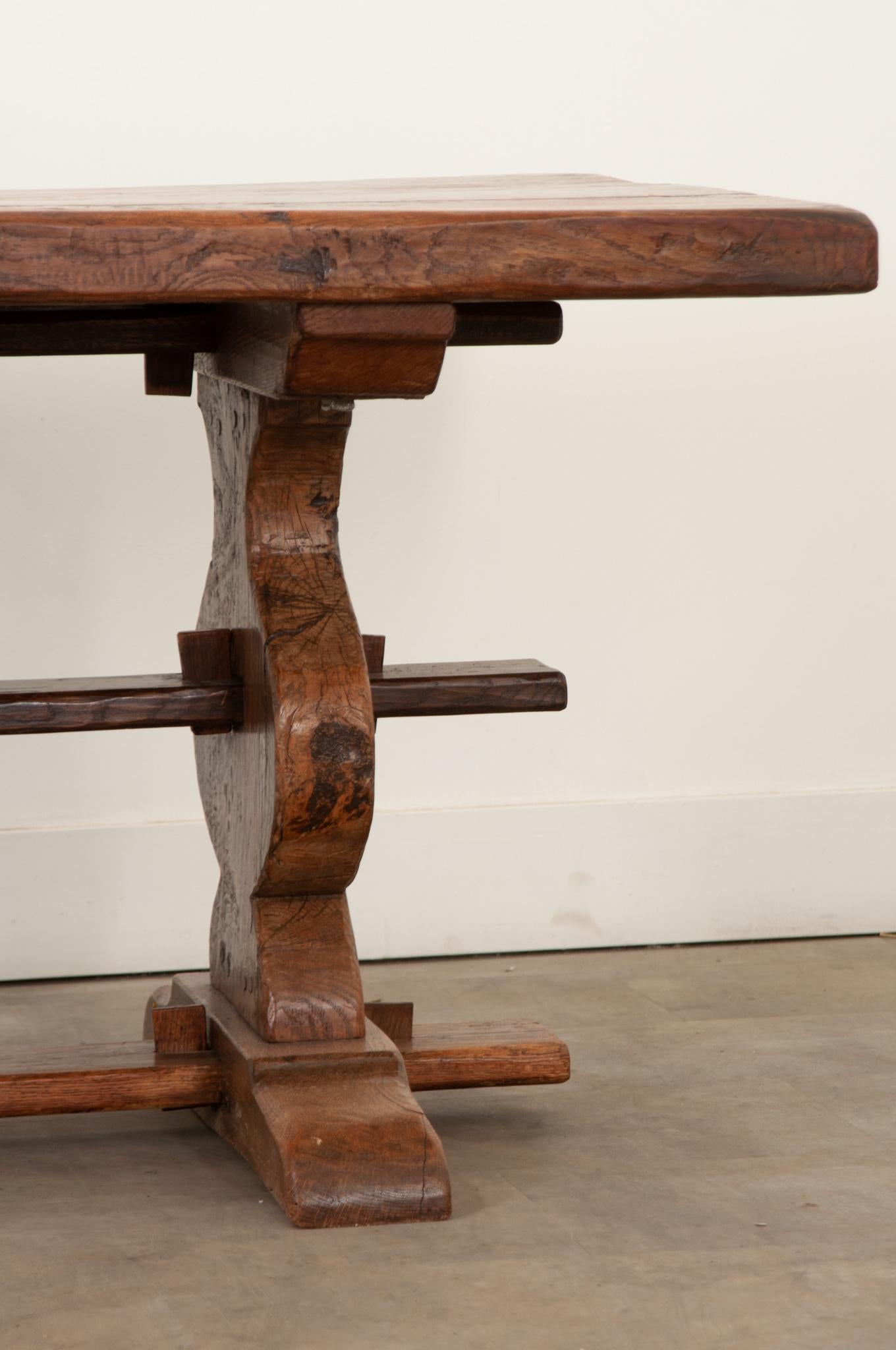 French 19th Century Oak Trestle Table For Sale 4