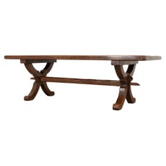 French 19th Century Oak Trestle Table
