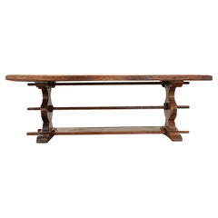 Antique French 19th Century Oak Trestle Table