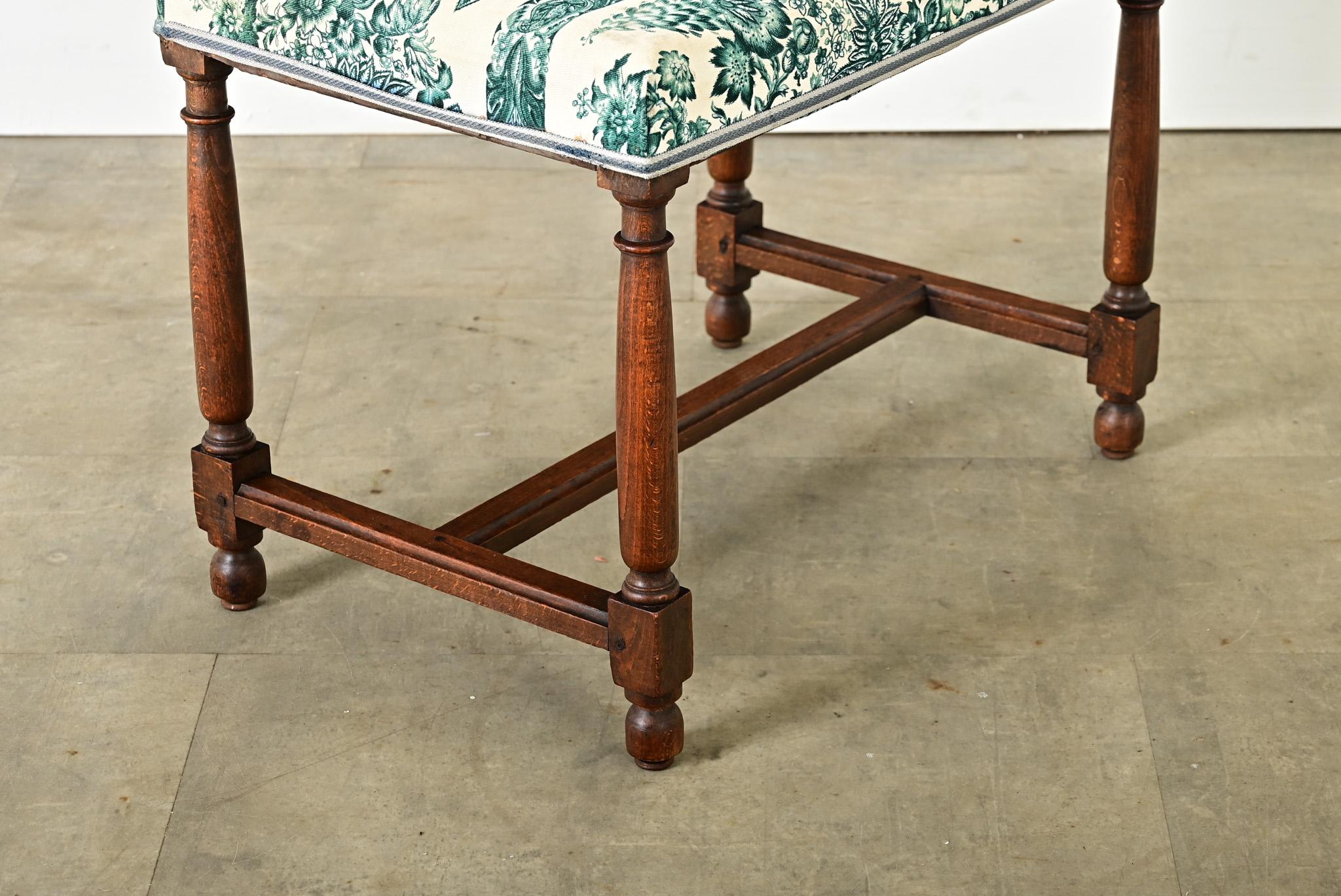 Panca imbottita in Oak francese del XIX secolo in vendita 4