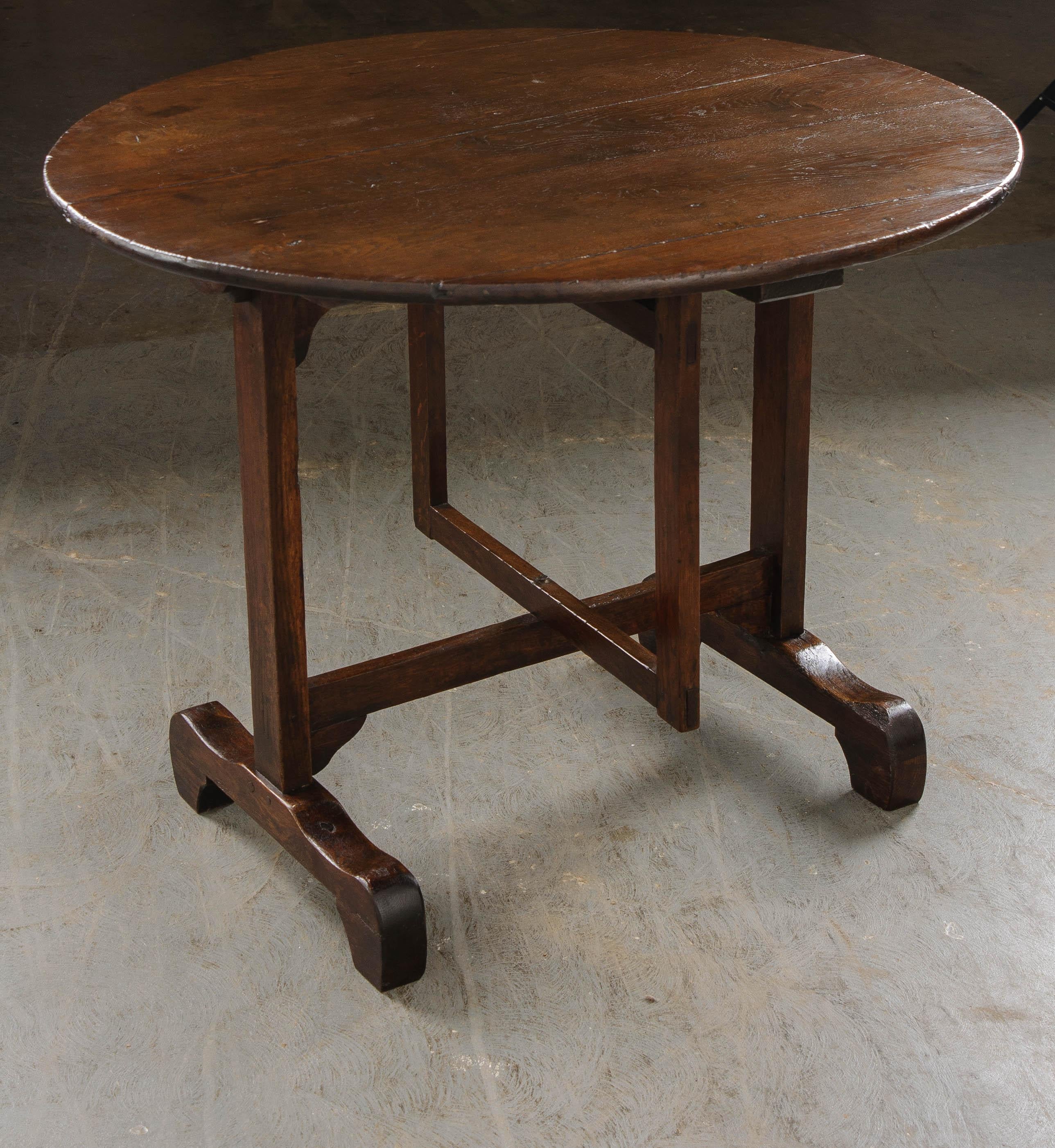 French 19th Century Oak Vendange Table 1