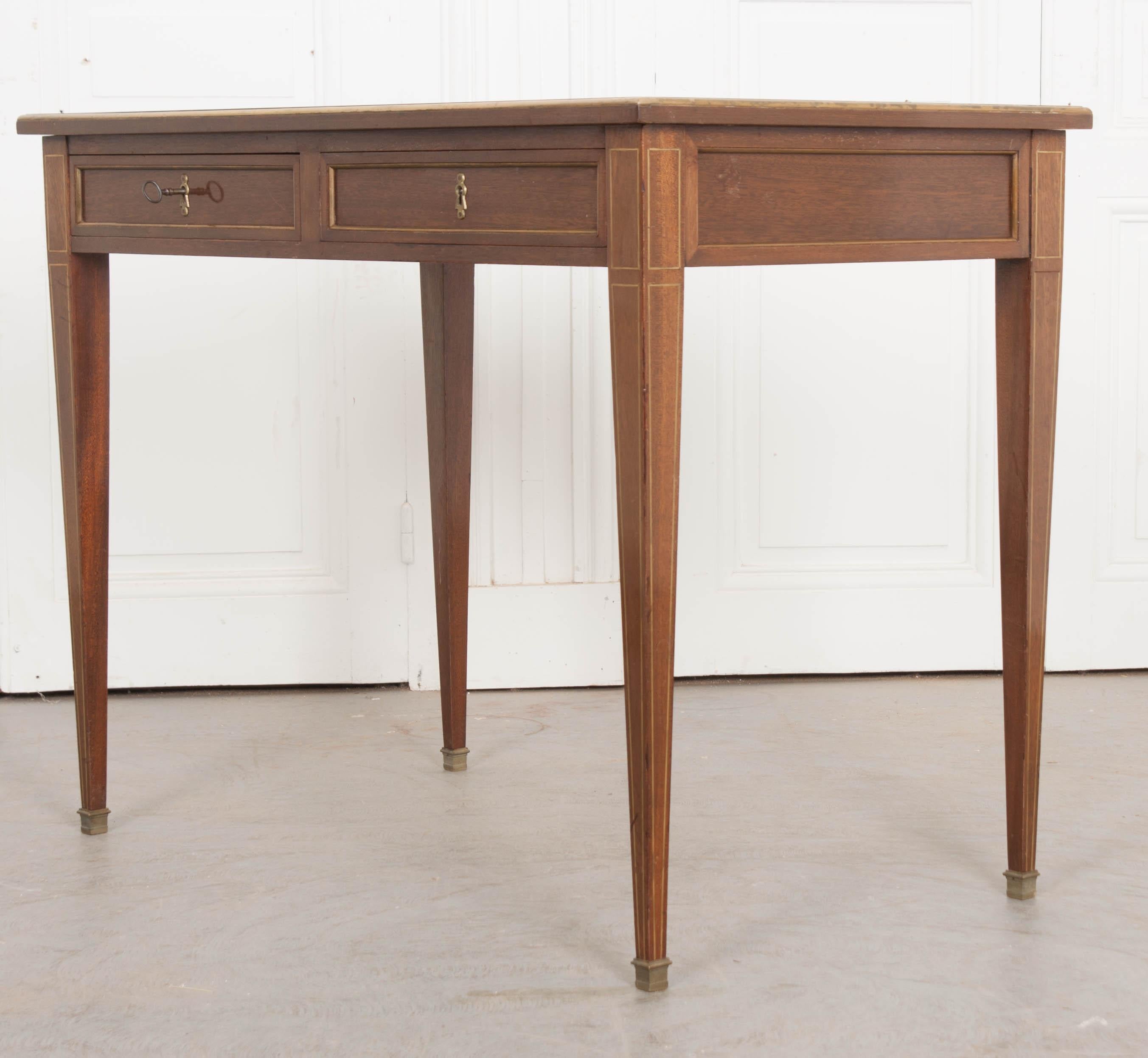 French 19th Century Oak Writing Desk In Good Condition In Baton Rouge, LA