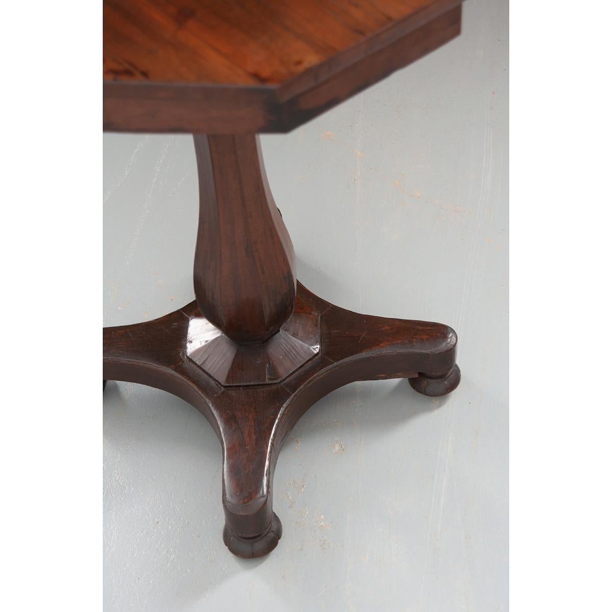 French 19th Century Octagonal Rosewood Side Table In Good Condition In Baton Rouge, LA