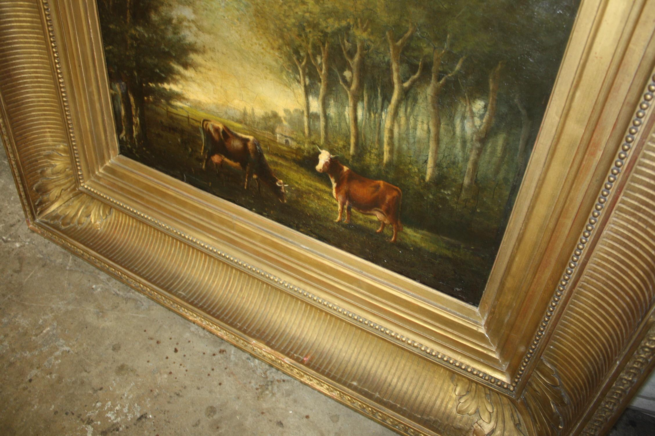 French 19th Century Oil on Canvas For Sale 7