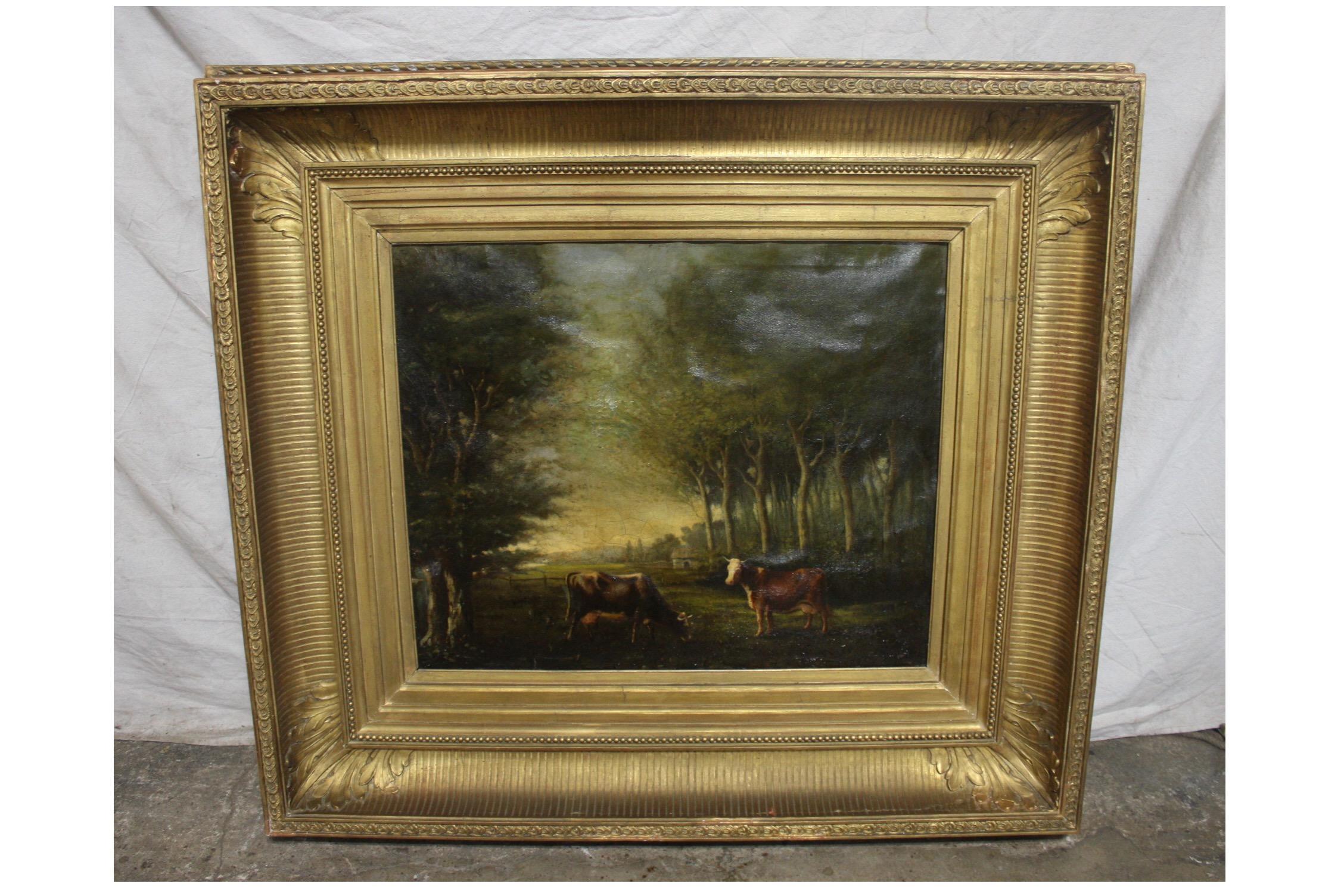 French 19th century oil on canvas.