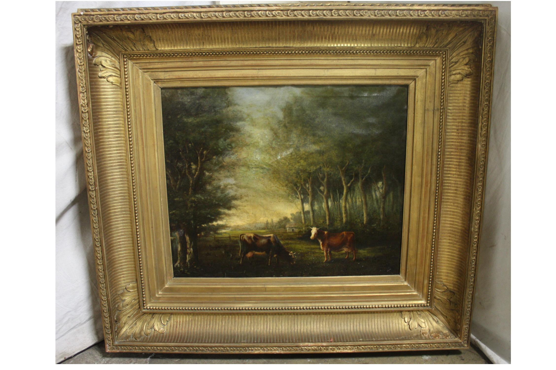 French 19th Century Oil on Canvas In Good Condition For Sale In Stockbridge, GA