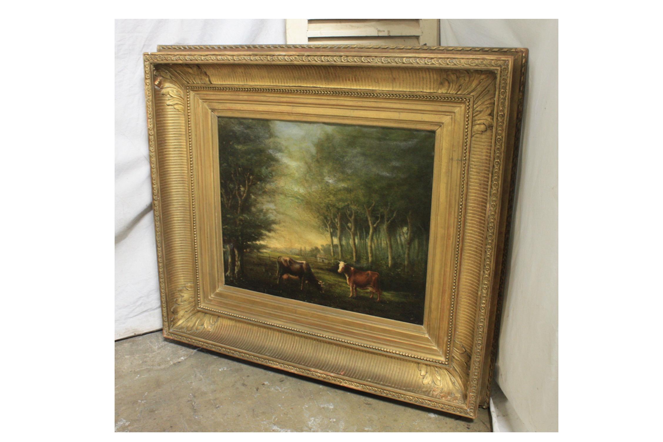 French 19th Century Oil on Canvas For Sale 2