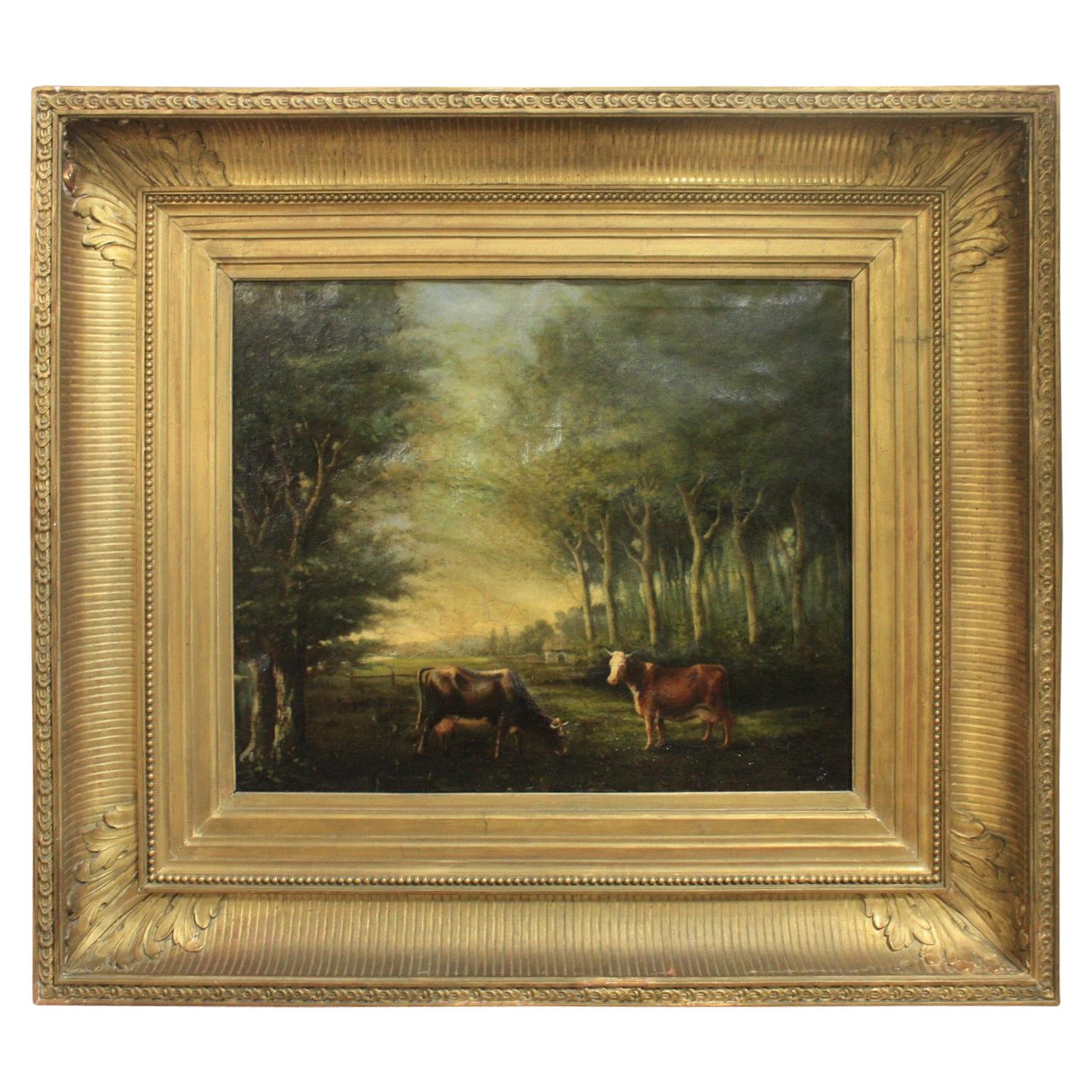 Óleo sobre lienzo francés del siglo XIX en venta