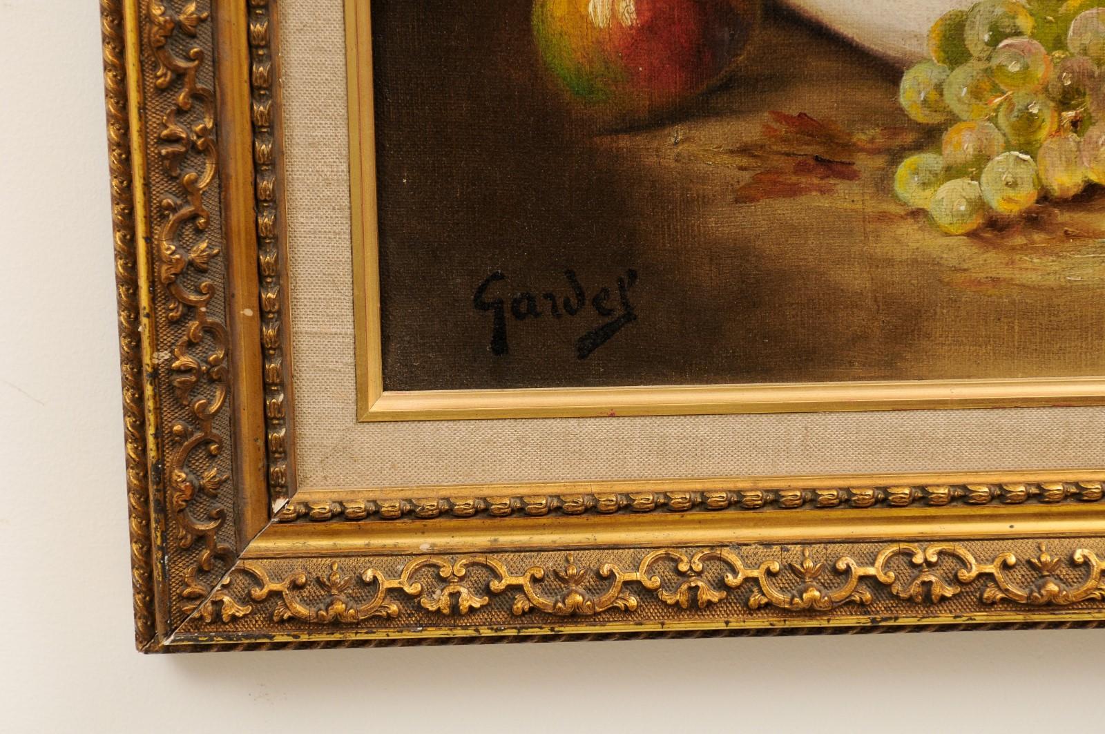 French 19th Century Oil on Canvas Framed Still-Life Painting Depicting Fruits For Sale 6
