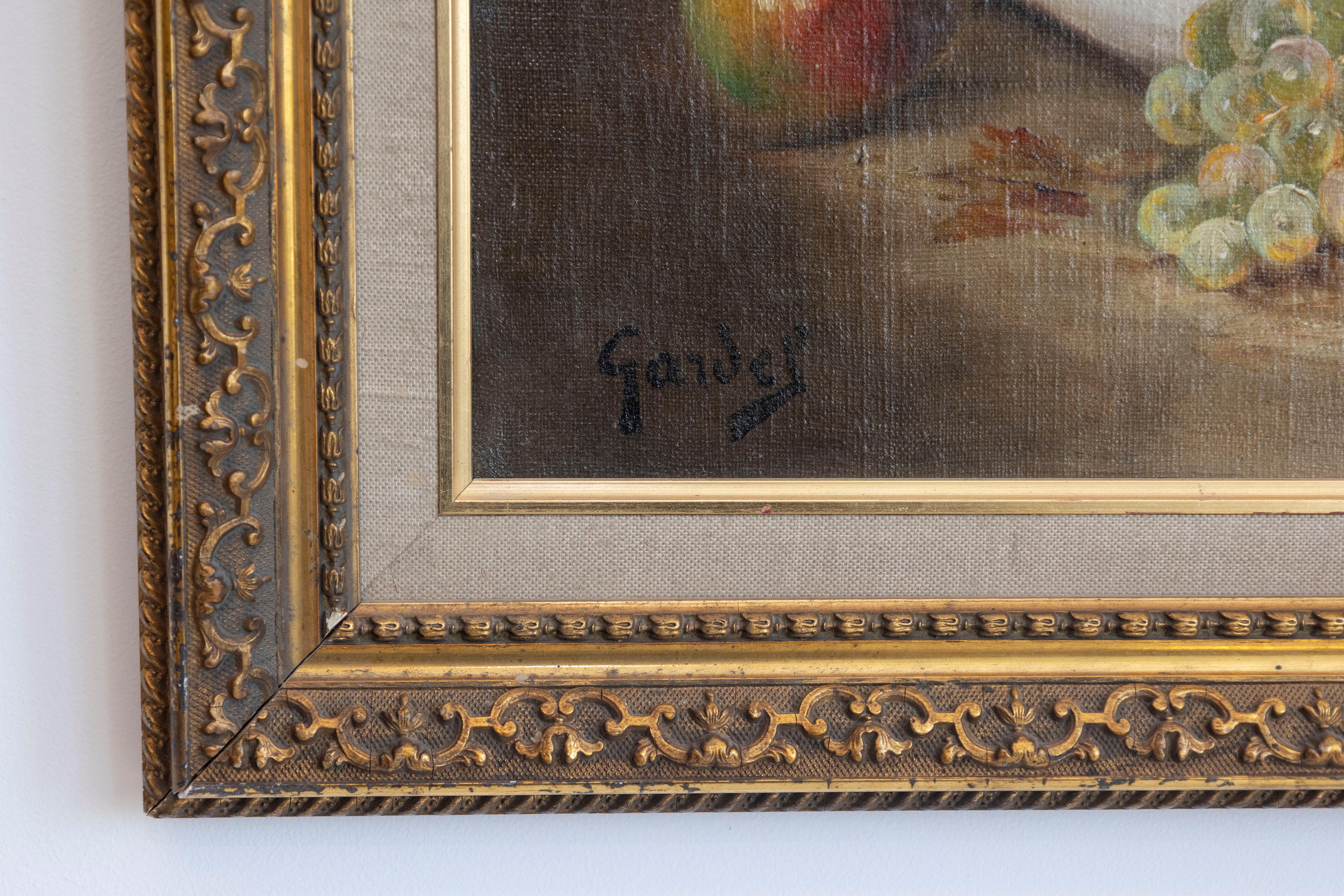 French 19th Century Oil on Canvas Framed Still-Life Painting Depicting Fruits For Sale 1