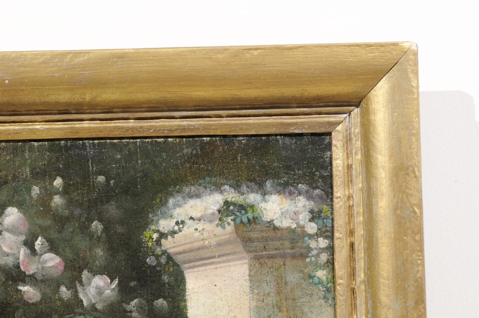French 19th Century Oil on Canvas Still-Life Painting Depicting Colorful Flowers 4