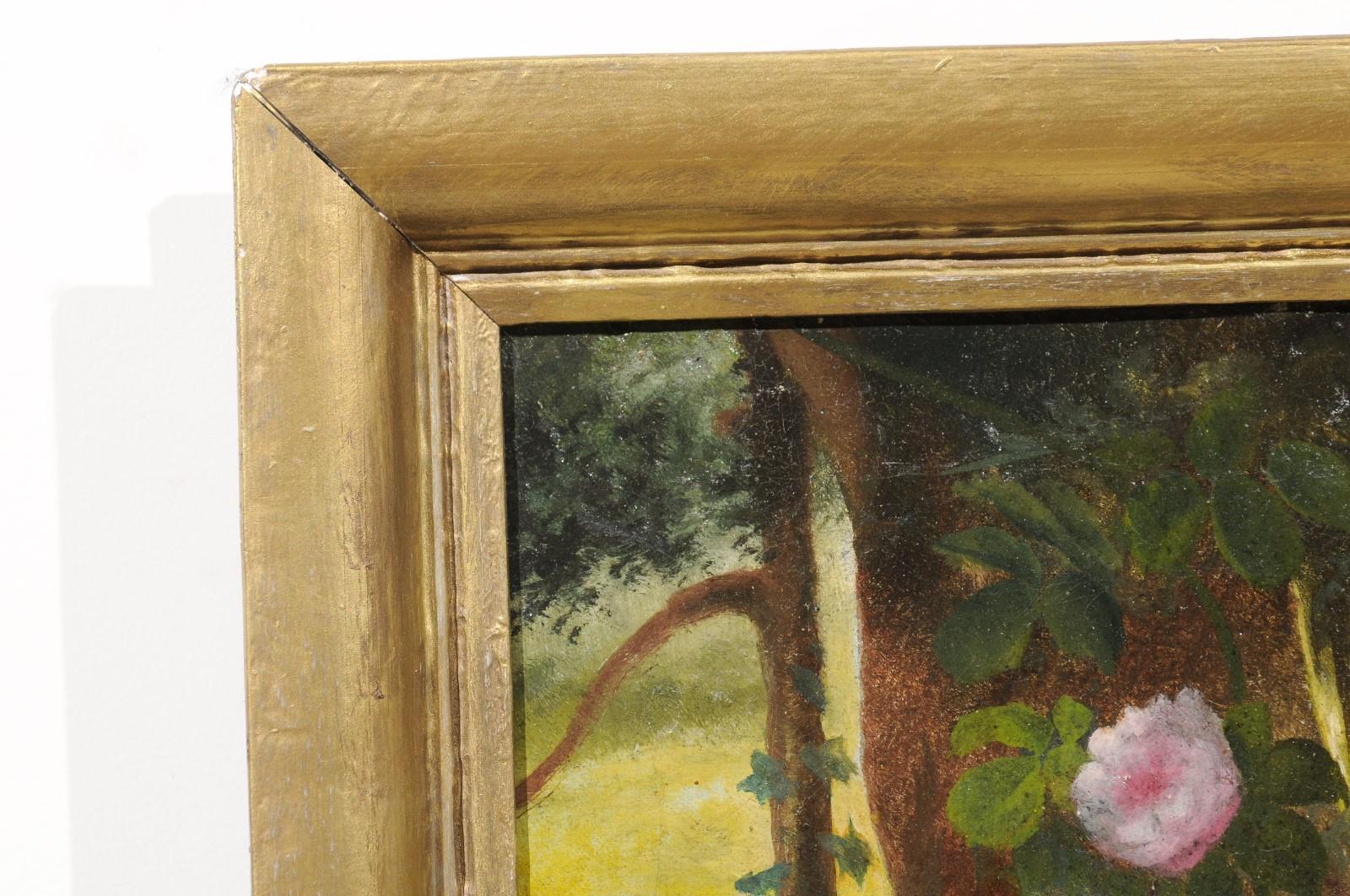 French 19th Century Oil on Canvas Still-Life Painting Depicting Colorful Flowers 5