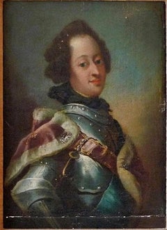 French 19th Century Oil on Canvas with Carved Wood Frame